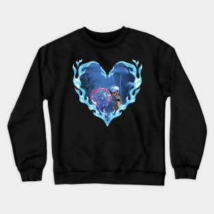 Cute fairy with fantasy fish Crewneck Sweatshirt